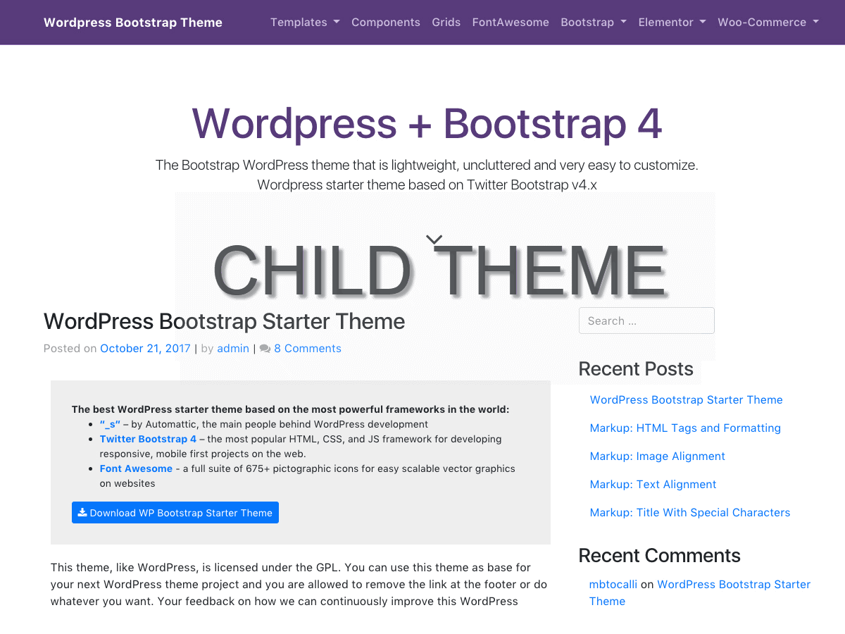 WP Bootstrap Starter Child